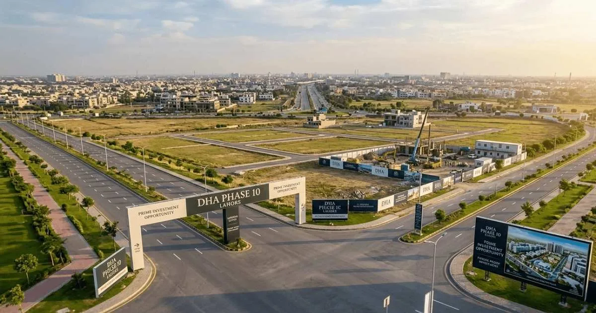 Aerial view of DHA Phase 10 in Lahore, near the Bahria Town area served by The Savers Pest Control